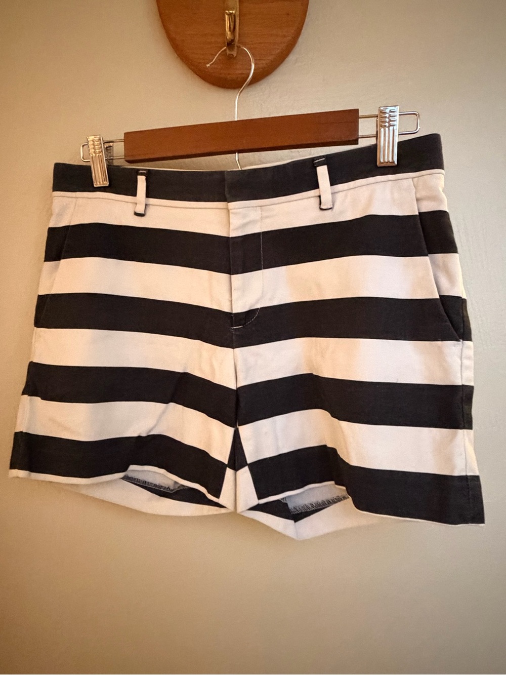 Banana Republic Black and White Striped Shorts